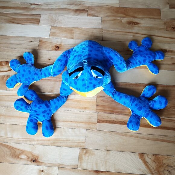 VINTAGE Best Made Toys Blue Frog Plushie Stuffed Animal - Picture 2 of 4